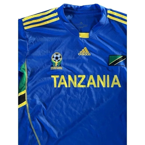 Adidas Tanzania Football Soccer Federation Men’s Blue Jersey Shirt XL - Picture 2 of 5
